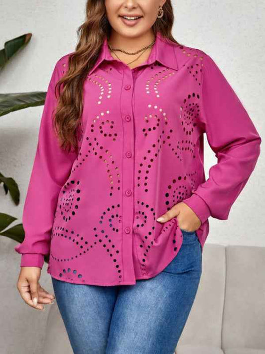 New Plus Size Women's Temperament Hollow Shirt - Graceful and Comfortable