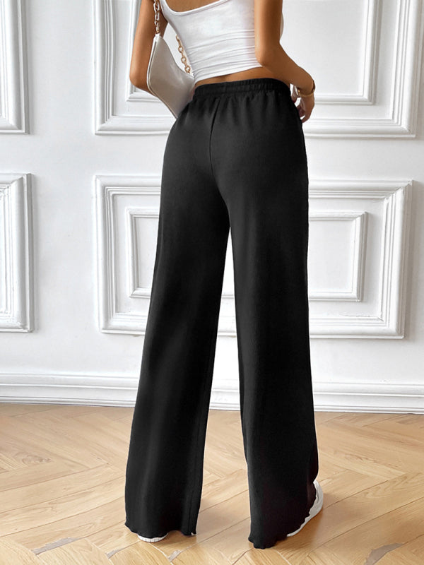 Fashion women's new loose casual solid color wide leg trousers Shello's Creative Boutique