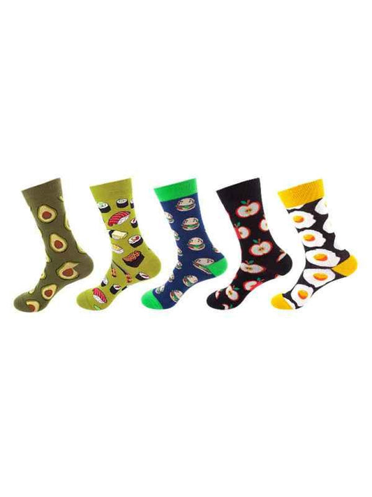 New Basketball Christmas Socks - Fun Pattern Mid-Calf Socks (5 Pairs, Multiple Colors) - Shello's Creative Boutique