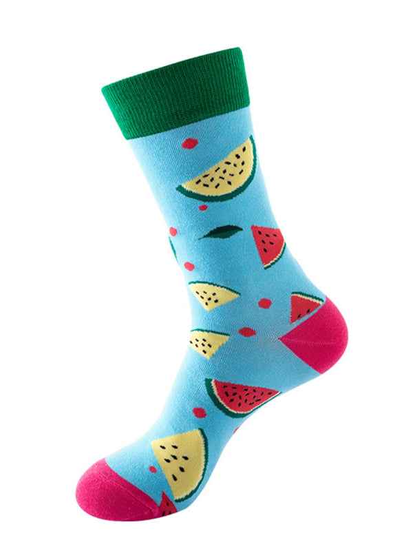 New one-size-fits-all street fashion trend socks fruit pattern design trendy brand socks