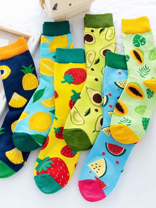 New one-size-fits-all street fashion trend socks fruit pattern design trendy brand socks - Shello's Creative Boutique
