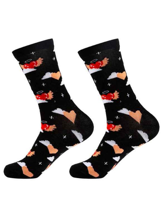 New Valentine's Day Series Mid-calf Socks Knitted Jacquard Cotton Socks Heart Pattern