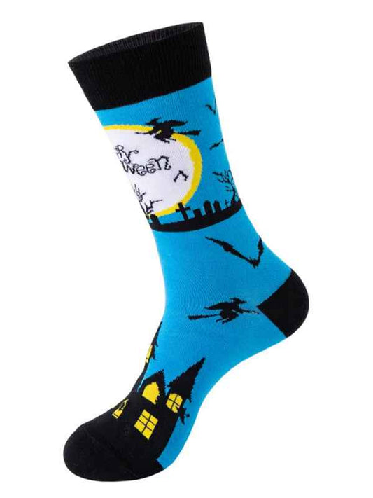 New Trendy Halloween Socks Mid-Tube Skull Vampire Pumpkin Bat Funny Socks