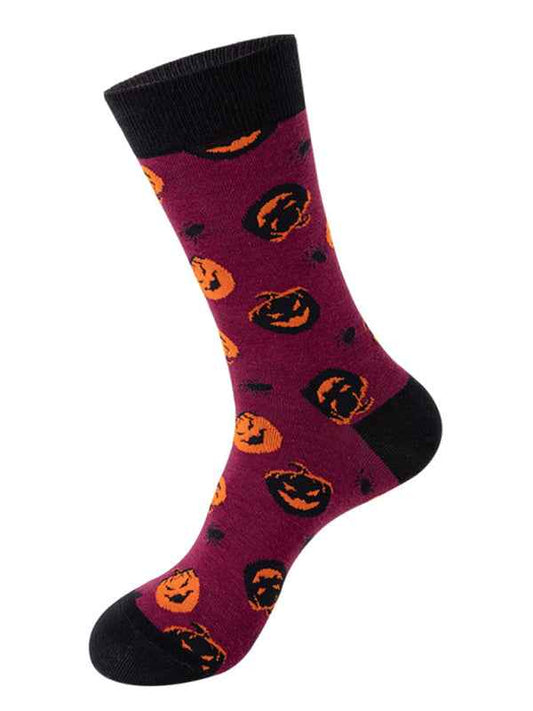 New Trendy Halloween Socks Mid-Tube Skull Vampire Pumpkin Bat Funny Socks