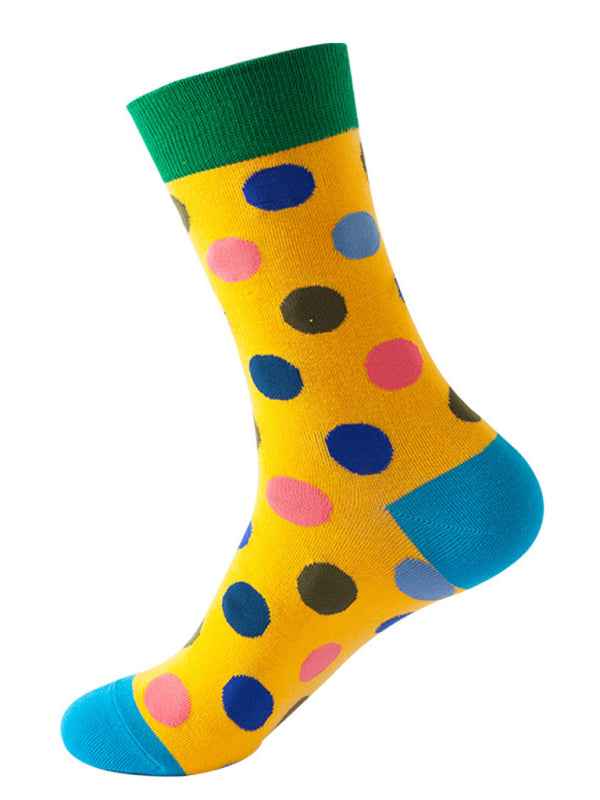 New trendy fun polka dot pattern mid-calf socks
