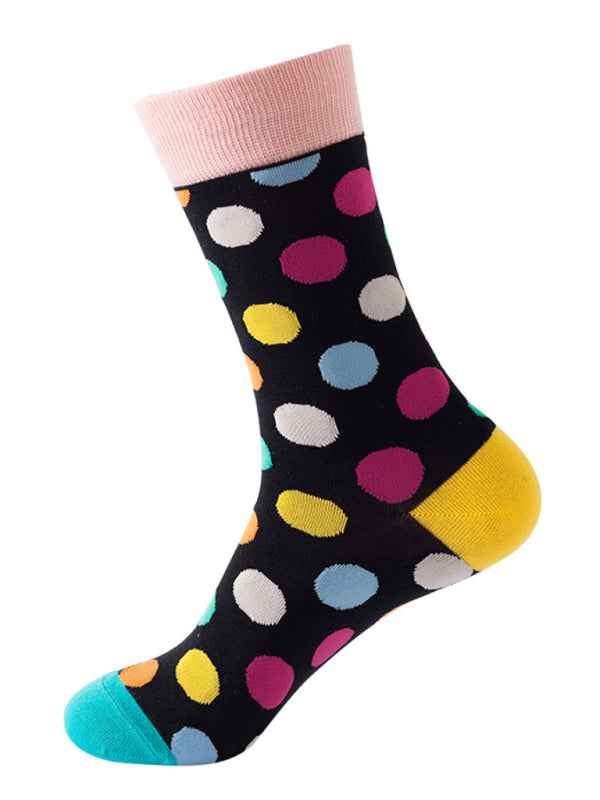 New trendy fun polka dot pattern mid-calf socks