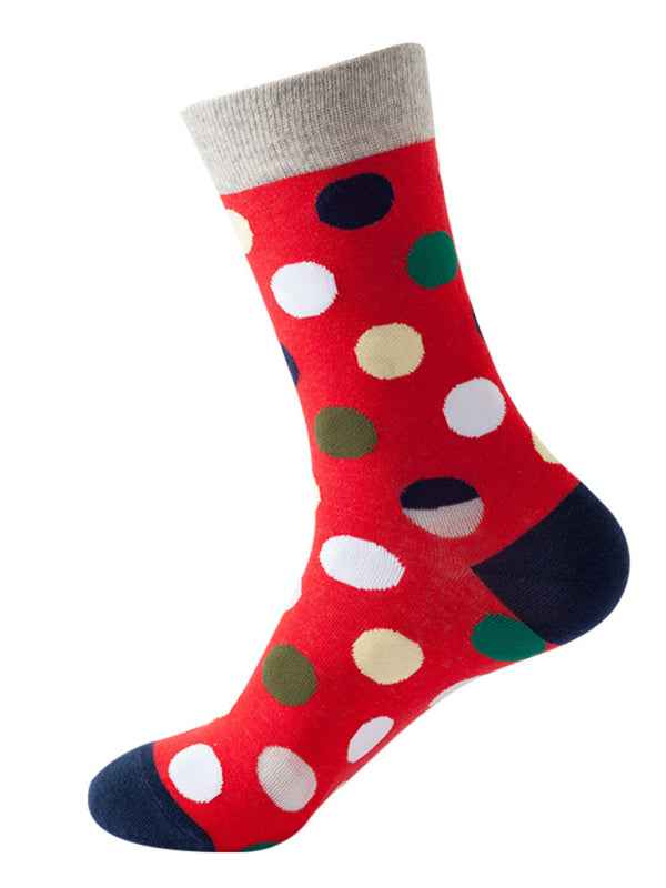 New trendy fun polka dot pattern mid-calf socks