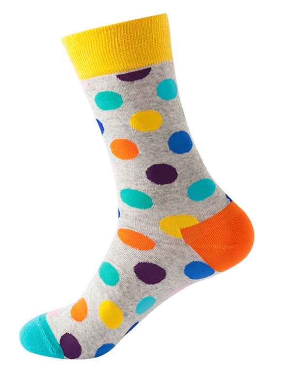 New trendy fun polka dot pattern mid-calf socks