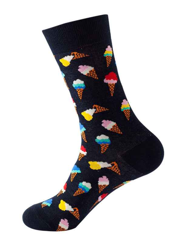 New trendy fun polka dot pattern mid-calf socks