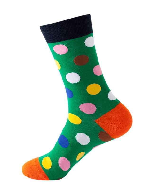 New trendy fun polka dot pattern mid-calf socks
