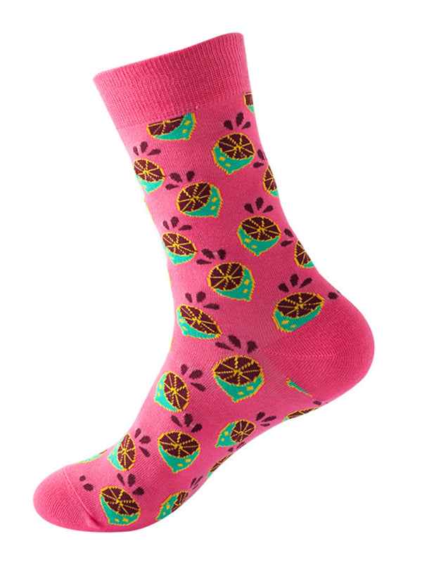New trendy and fun fruit pattern mid-calf socks