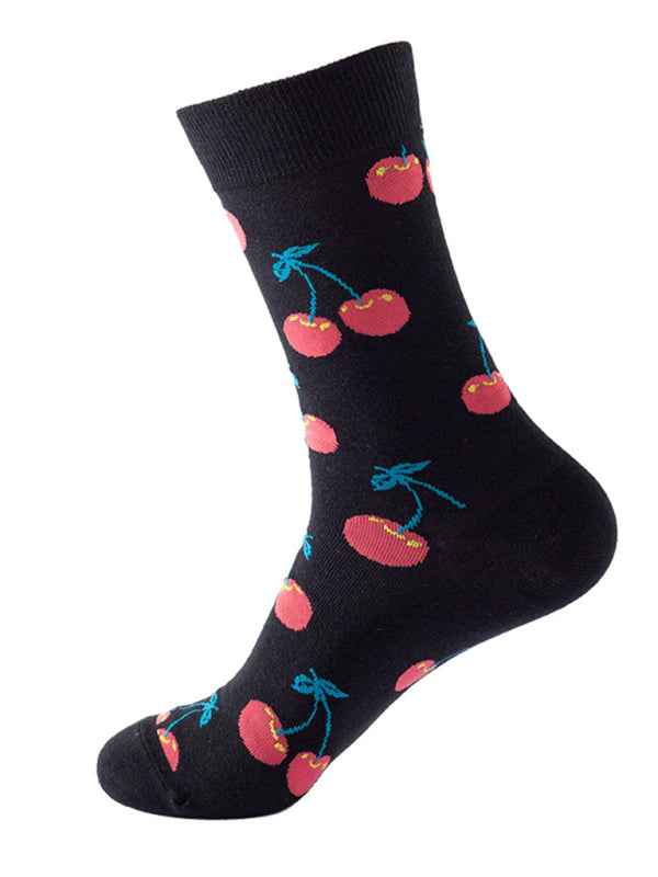 New trendy and fun fruit pattern mid-calf socks