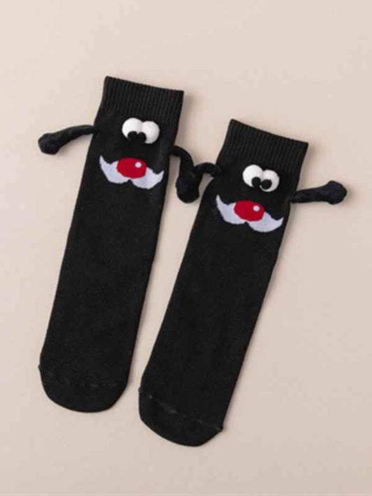 New Christmas gift knitted holding hands socks magnetic socks funny personalized couple socks