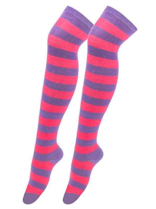 New daily casual over-the-knee socks for women long Christmas and Halloween striped stockings