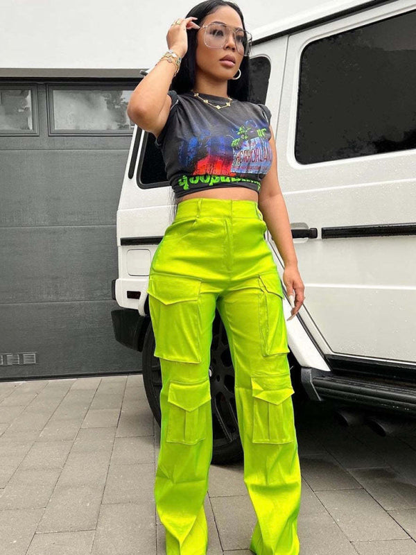 Women's casual multi-pocket cargo trousers Shello's Creative Boutique