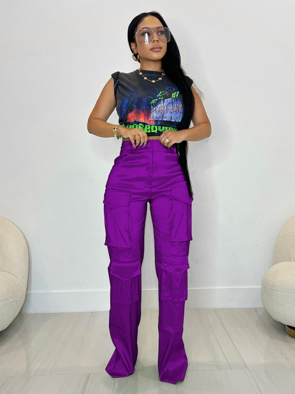 Women's casual multi-pocket cargo trousers Shello's Creative Boutique