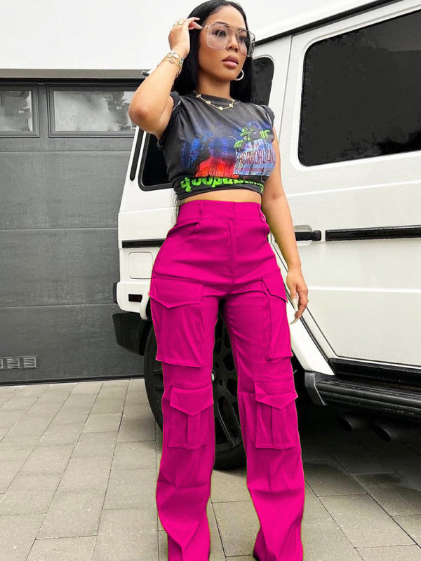 Women's casual multi-pocket cargo trousers Shello's Creative Boutique