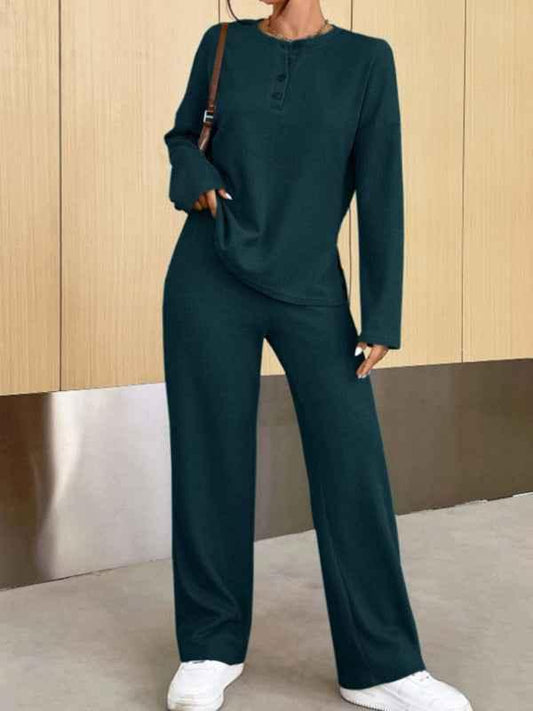 Casual Knit Two-Piece Pants Set - Shello's Creative Boutique