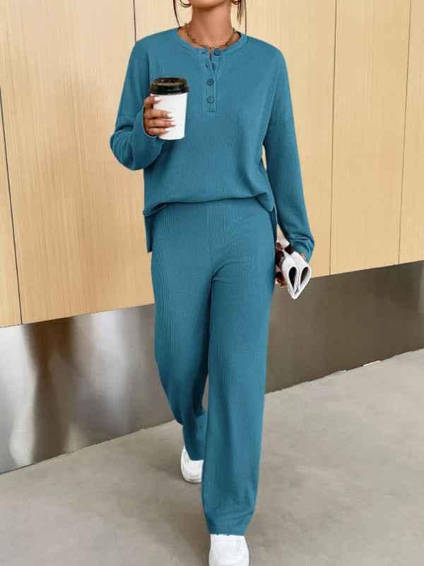 Casual Knit Two-Piece Pants Set - Shello's Creative Boutique