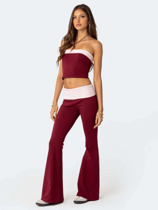 Women’s Slim Fit Anti-Waist Low-Waist Flared Pants – Bold, Comfortable & Always in Style - Shello's Creative Boutique