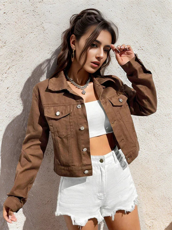 Women's New Casual Denim Short Jacket – Timeless Elegance Meets Everyday Comfort! - Shello's Creative Boutique