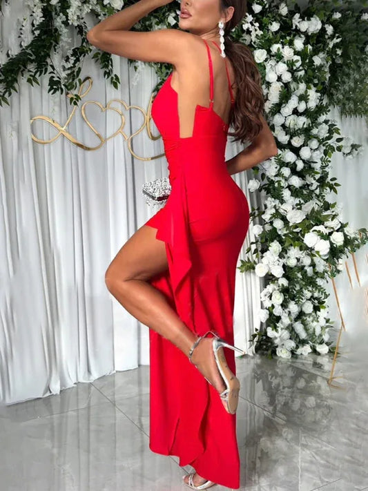 New Casual Party Shoulder Slit Dress - Shello's Creative Boutique