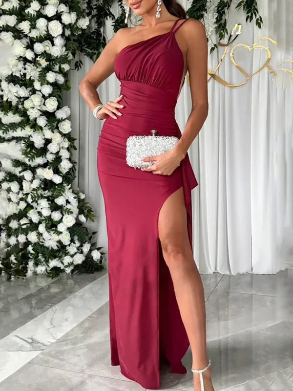 New Casual Party Shoulder Slit Dress - Shello's Creative Boutique
