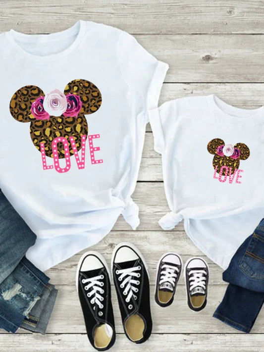 New Mama and Mini Family printed short-sleeved T-shirt (children's version) - Shello's Creative Boutique