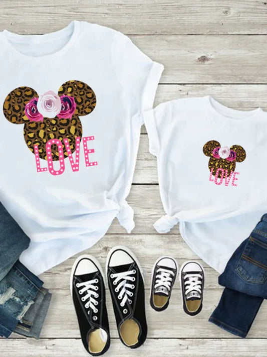 New Mama and Mini Family printed short-sleeved T-shirt (mom style) - Shello's Creative Boutique