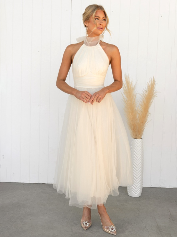 New style halter neck mesh turtleneck dress Shello's Creative Boutique