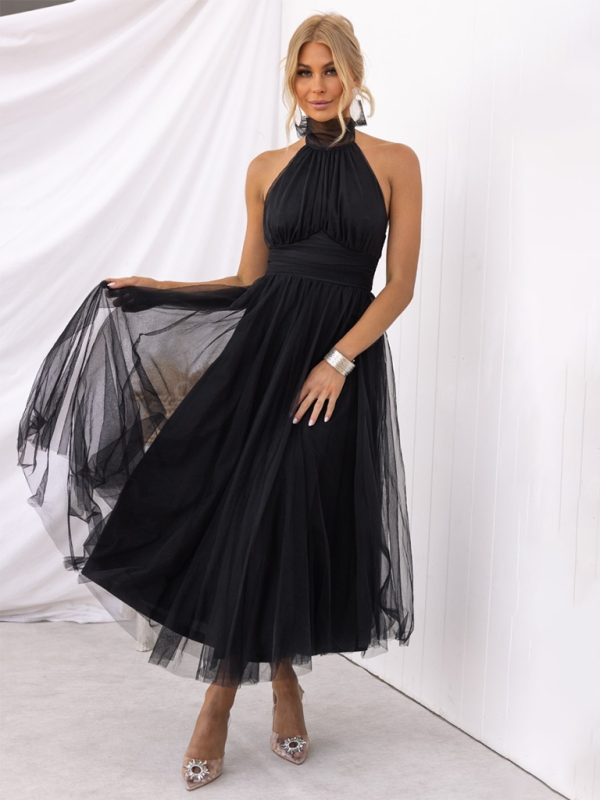 New style halter neck mesh turtleneck dress Shello's Creative Boutique