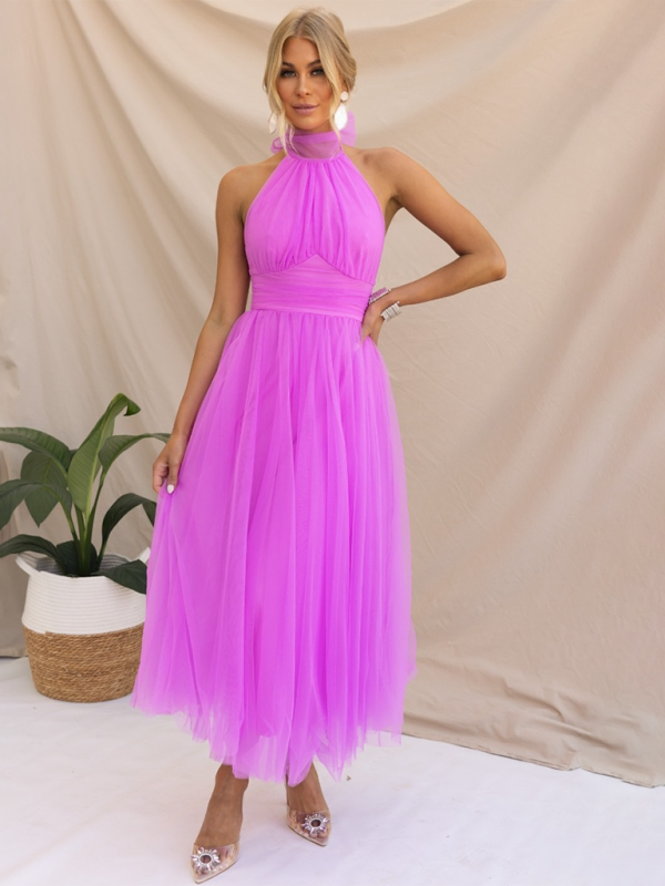 New style halter neck mesh turtleneck dress Shello's Creative Boutique