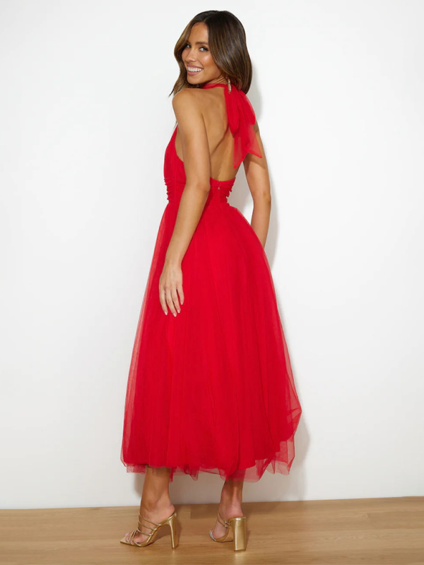 New style halter neck mesh turtleneck dress Shello's Creative Boutique