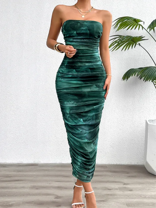 New Style Temperament Tube Top Gradient Dress - Shello's Creative Boutique