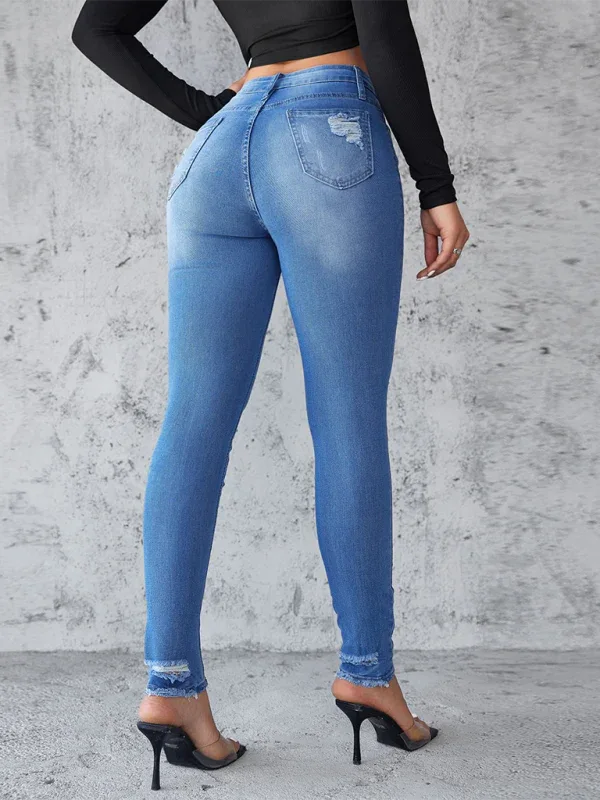New Style Ripped Jeans Slim Fit Hip-Lift Skinny Trousers – Sculpt & Stride - Shello's Creative Boutique