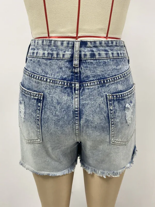 New Gradient Denim Shorts for Women – EPROLO Summer Sleek Edition - Shello's Creative Boutique
