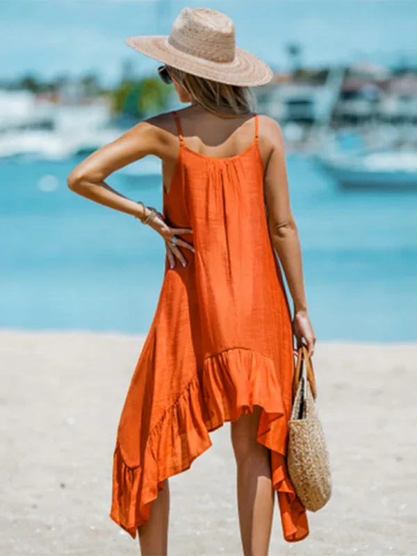 Women's Fashion Sling Irregular Casual Dress in Solid Colour - Shello's Creative Boutique