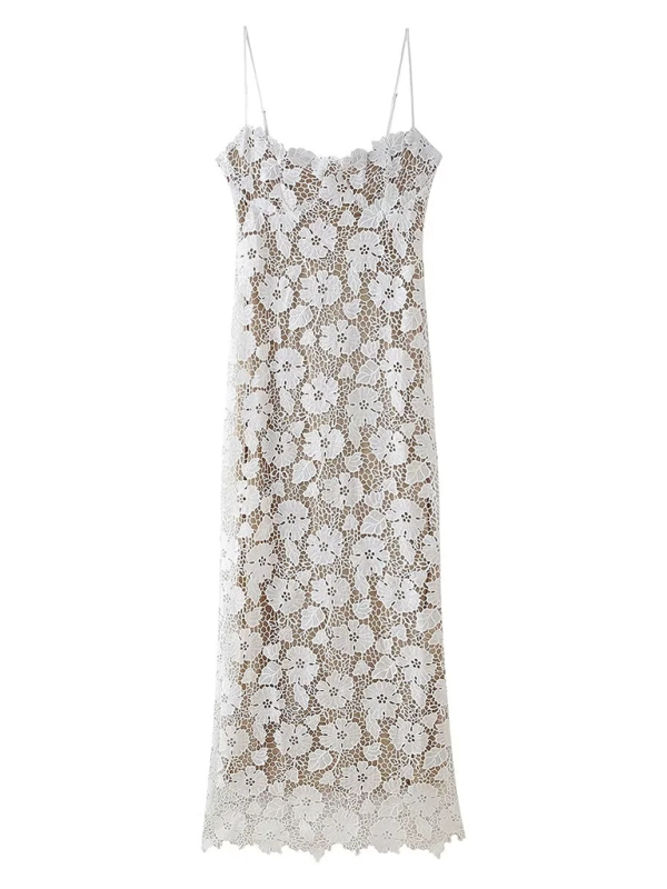 New women's lace mesh suspender long dress Shello Creative Boutique