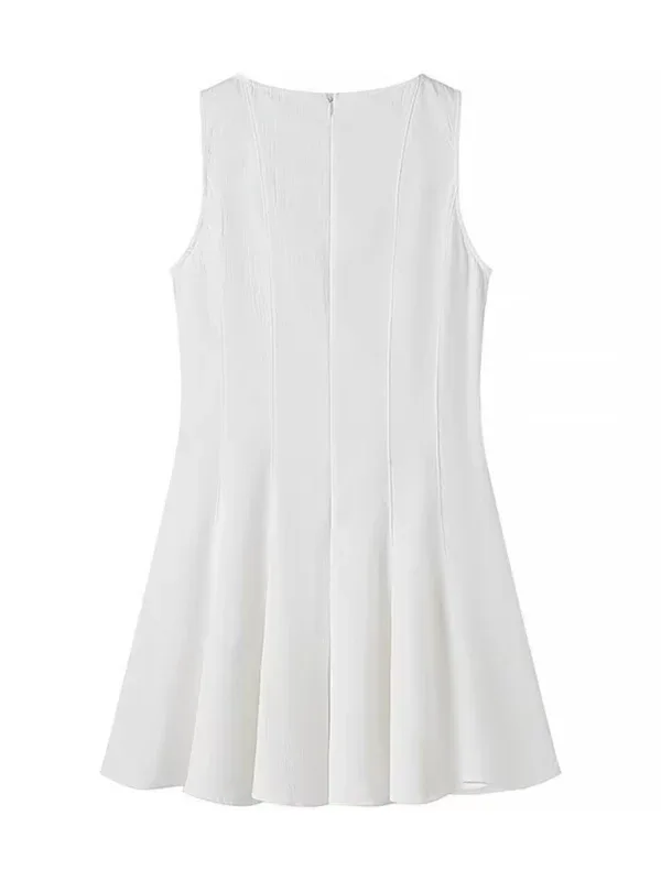 Women's Sleeveless Short Dress - Graceful Elegance for Spring-Summer Collection - Shello's Creative Boutique