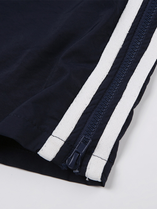 Street sports webbing contrast color casual pants elastic waist tie loose wide leg pants Shello's Creative Boutique