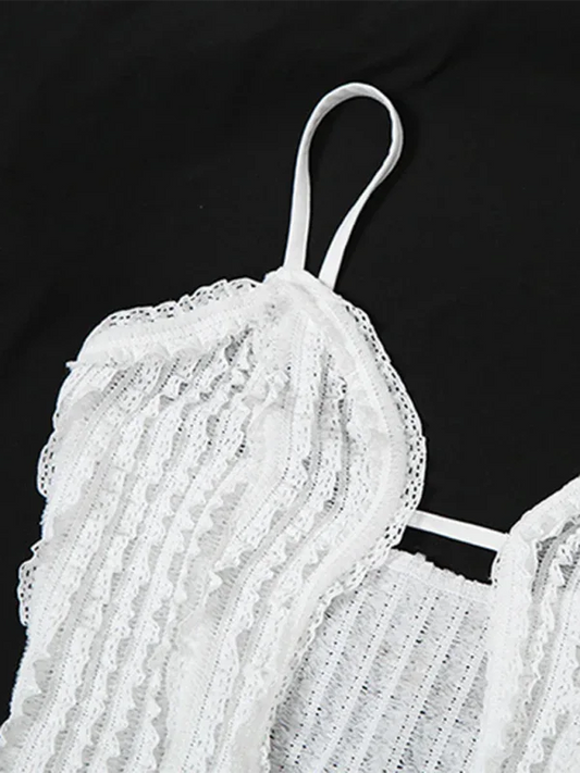 Women's Sexy Slit Leg-Lengthening Suspender Low-Cut Slim-Fitting Dress - Shello's Creative Boutique