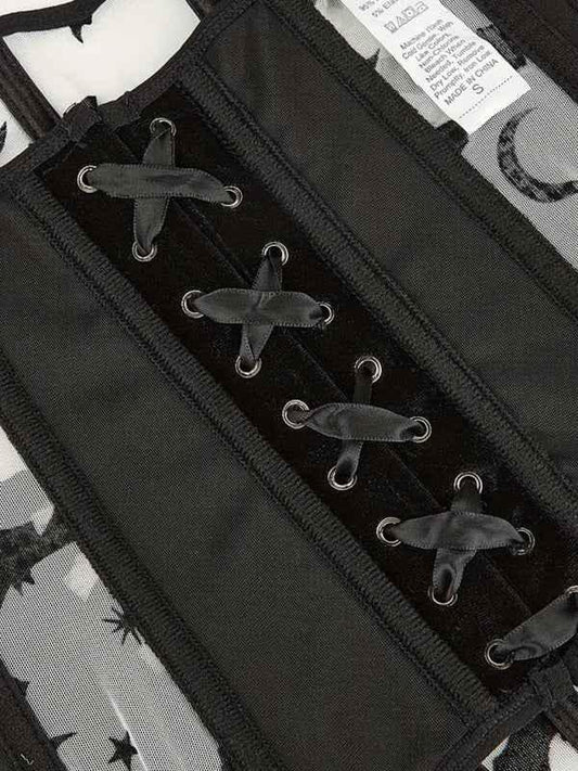 Halloween Bat Print Corset - New Belly Band Herringbone Flannel with Stylish Festive Design - Shello's Creative Boutique