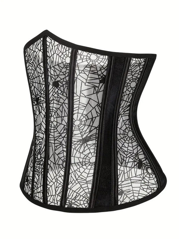 Halloween Belly Band Fish Bone Shaping Waistband Spider Flocking Printed Shaping Waistband Shello's Creative Boutique