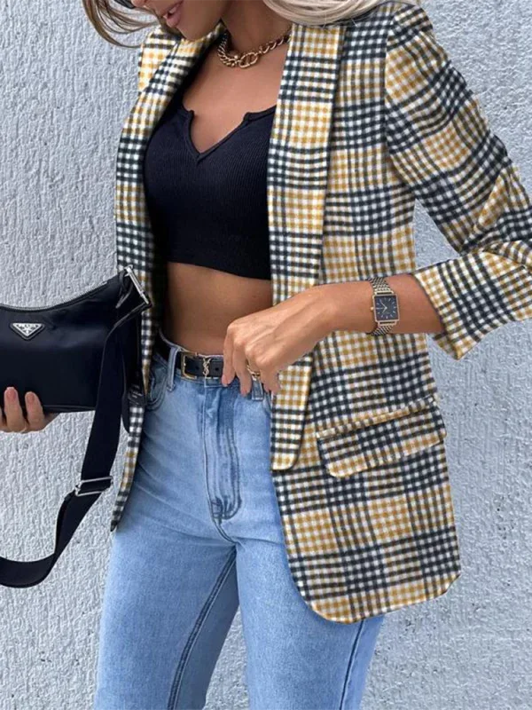 Women's Solid Colour Suit Top - New Long Sleeve Small Suit for Women - Shello's Creative Boutique