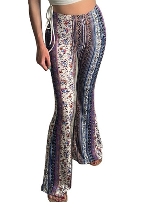 Boho Printed Skinny Micro Slim Sexy Casual Pants Shello's Creative Boutique