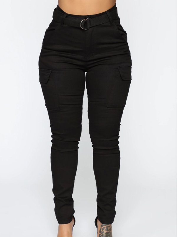 Workwear Stretch Pants with Belt Shello's Creative Boutique