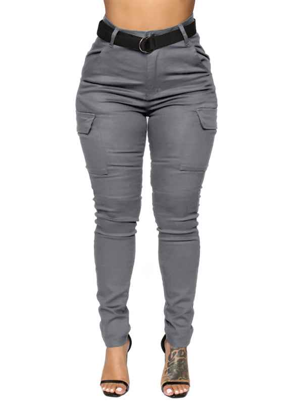 Workwear Stretch Pants with Belt—Comfortable and Versatile
