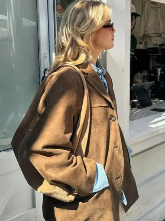 Vintage Suede Jacket Coat – Timeless Elegance and Everyday Comfort! - Shello's Creative Boutique
