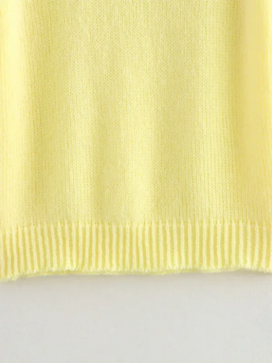 Yellow Knit Sweater Vest – Brighten Your Wardrobe with Effortless Style - Shello's Creative Boutique