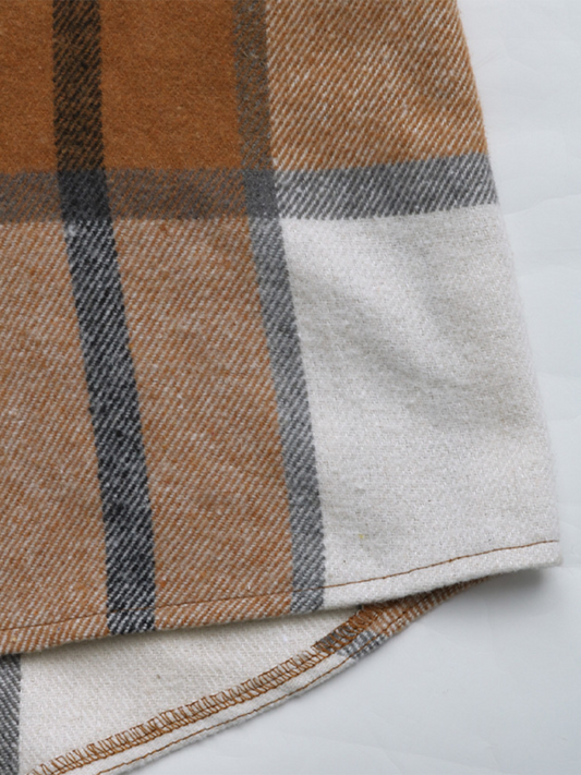 Retro Classic Plaid Long Jacket – Effortless Charm and Comfort